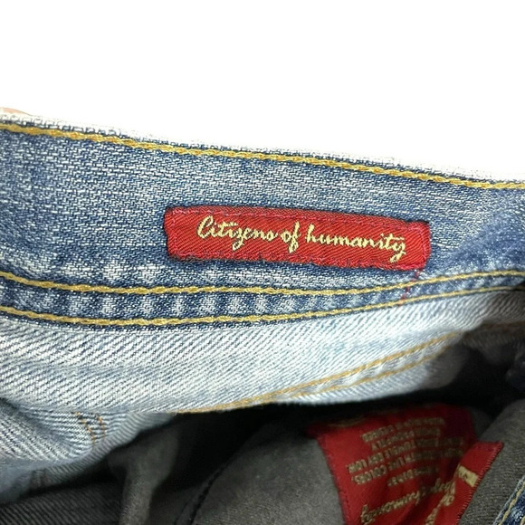 Citizens of Humanity Ingrid 002 Stretch Distressed Low Waist Flair Jeans Size 30 - Picture 13 of 17